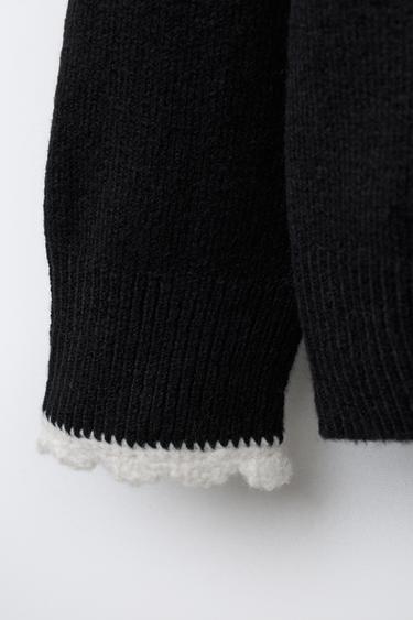 JERSEY PUNTO VIVOS CROCHET - Negro de Zara