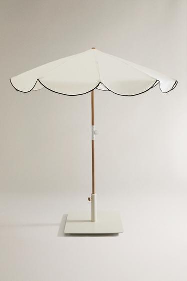 STRANDPARASOL MET CONTRAST RAND (ø 160CM) - Ecru van Zara