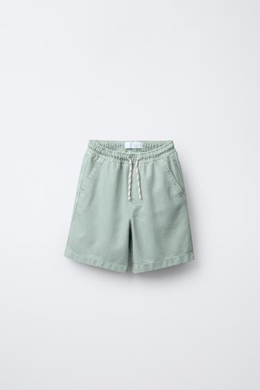 STRAIGHT FLOWING TWILL BERMUDA SHORTS - Sea green by Zara