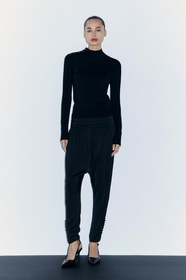 СВИТЕР НА ПУГОВИЦАХ — ЧЕРНЫЙ от Zara — изображение 0