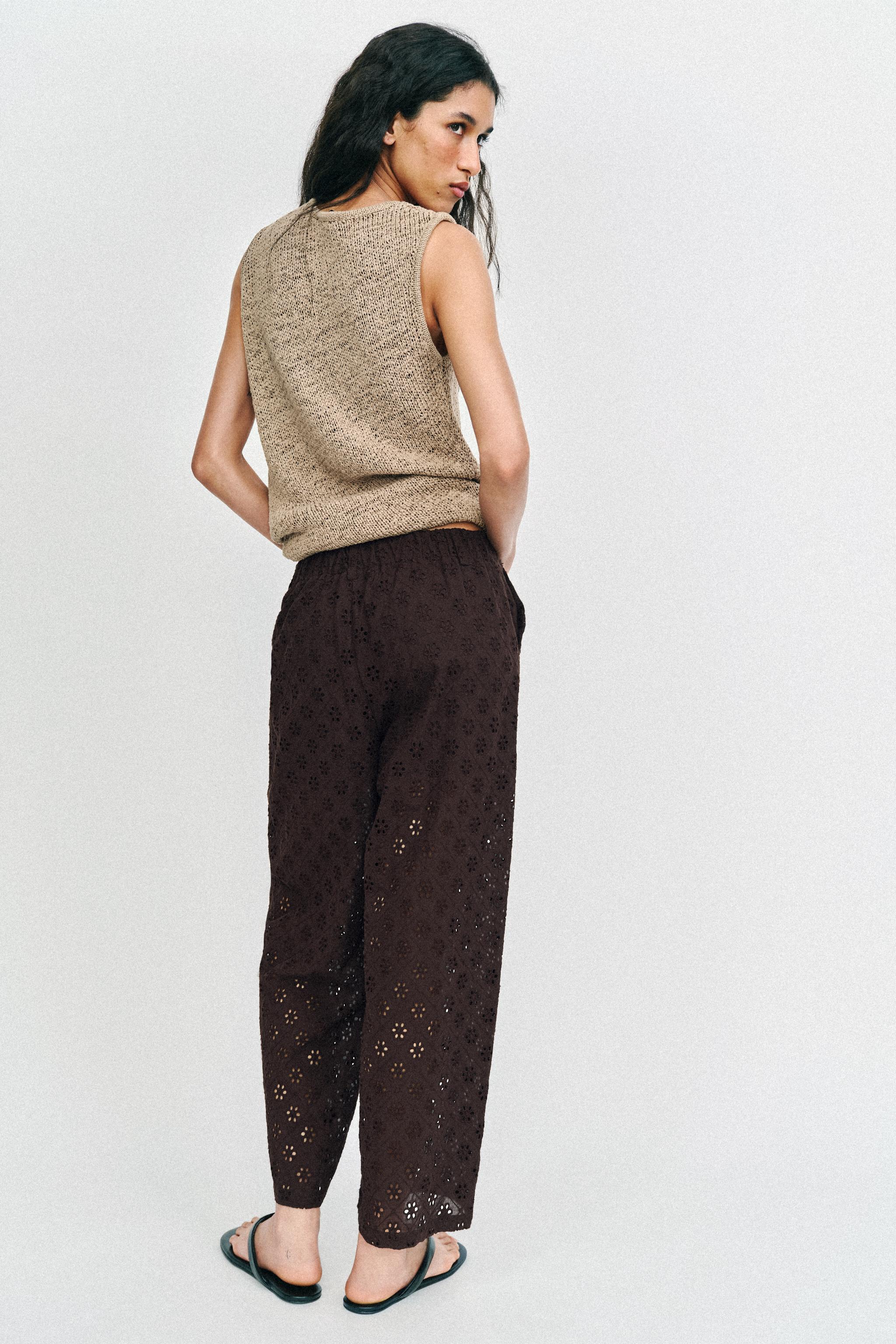 FİSTO İŞLEMELİ CULOTTE PANTOLON - Görsel 5