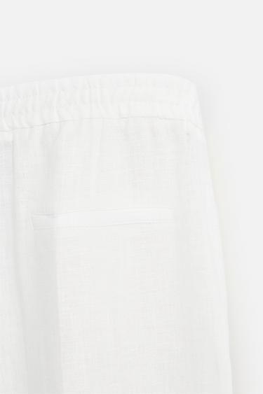 PANTALON DE COSTUME 100 % LIN - Blanc de Zara - Image 7