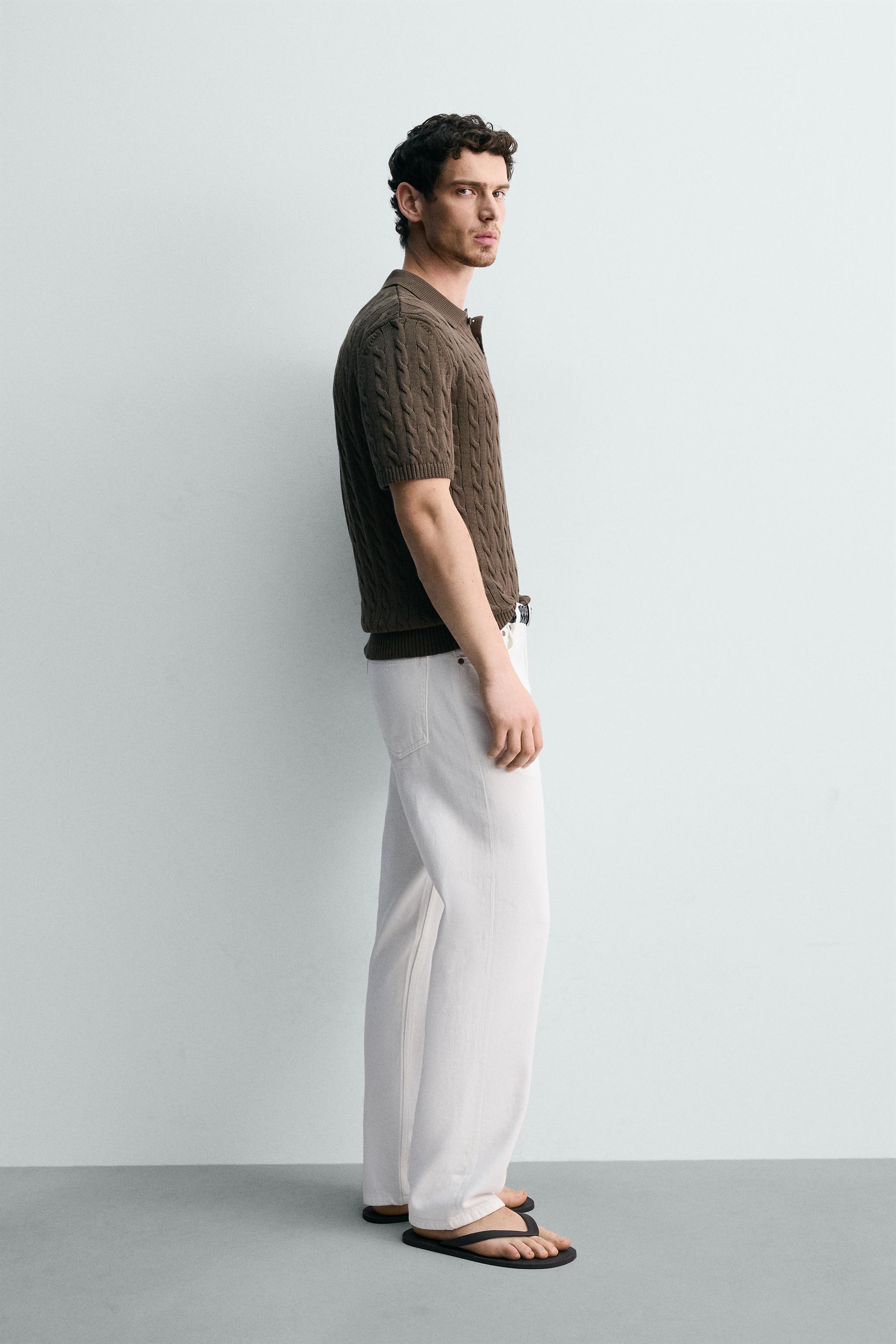 BRAIDED TEXTURED KNIT POLO