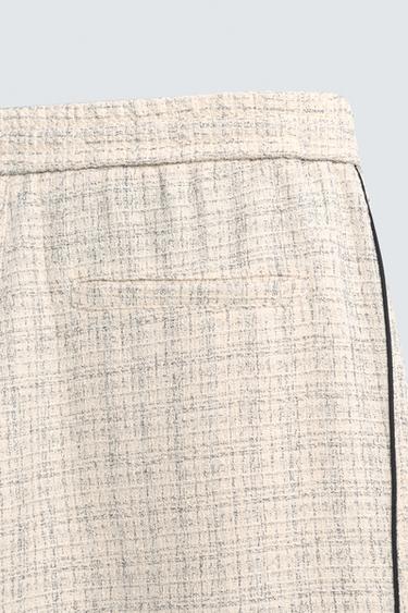PANTALON DE JOGGING STRUCTURÉ À BANDE CONTRASTANTE - Écru de Zara - Image 9