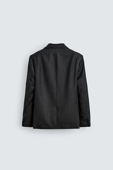 BLAZER DE COSTUME EN TWILL 100% LAINE AARON LEVINE X ZARA - Gris foncé de Zara - Image 6