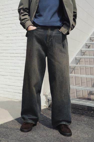 BAGGY FIT JEANS - Blue / Green by Zara