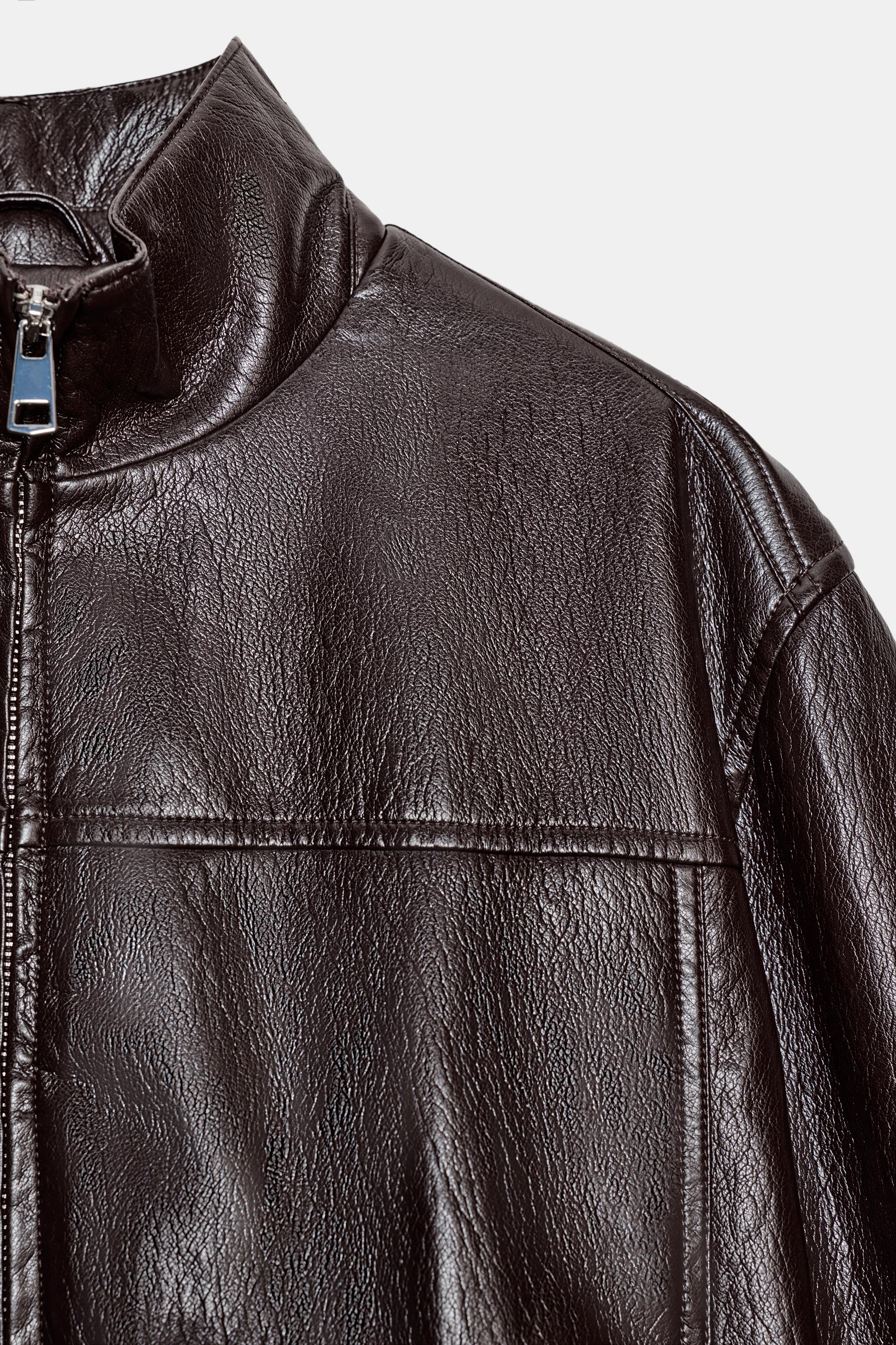 ZARA ザラ　クロップドフェイクレザーボンバージャケット　新品、未使用 2026年最新】zara クロップドボンバージャケットの人気アイテム - メルカリ