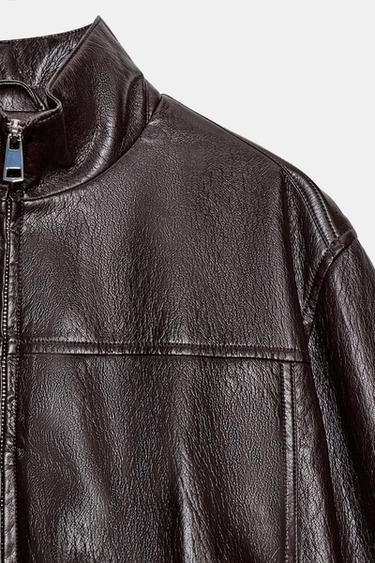 BOMBER COURTE MATIÈRE SYNTHÉTIQUE - Marron foncé de Zara - Image 10