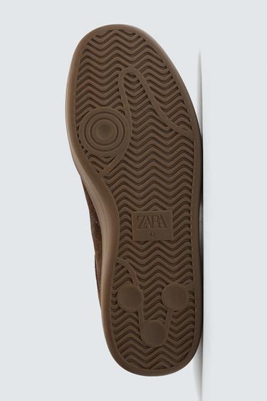 LEATHER TRAINERS - Brown by Zara - Image 6
