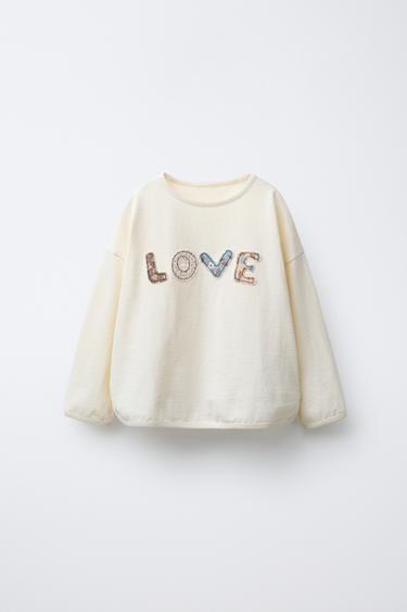 SLOGAN AND PATCH T-SHIRT - Ecru by Zara