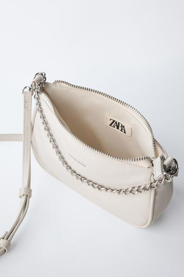 SAC BANDOULIÈRE À CHAÎNE - Blanc écru de Zara - Image 3