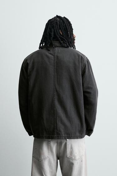 WASHED COTTON/LINEN OVERSHIRT - Black by Zara - Image 2