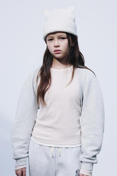 モダール混ダブルTシャツエクリュZaraのモダール混ダブルTシャツ - エクリュ 