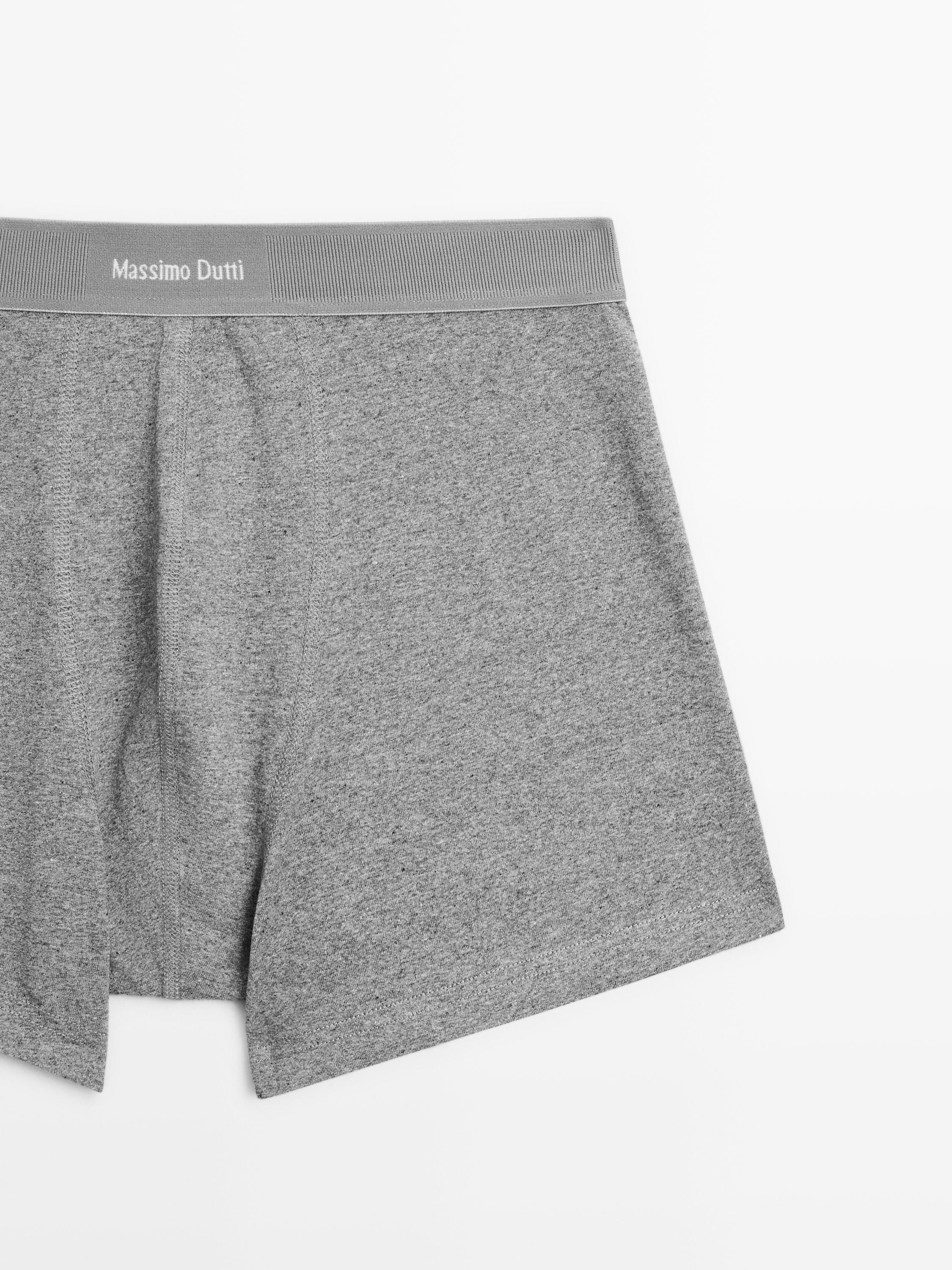 Boxers with logo waistband — Gray marl