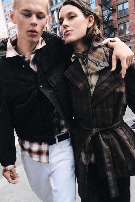 CHECK SHIRT WITH STUDS - عظم الخاص بـ Zara - صورة 0