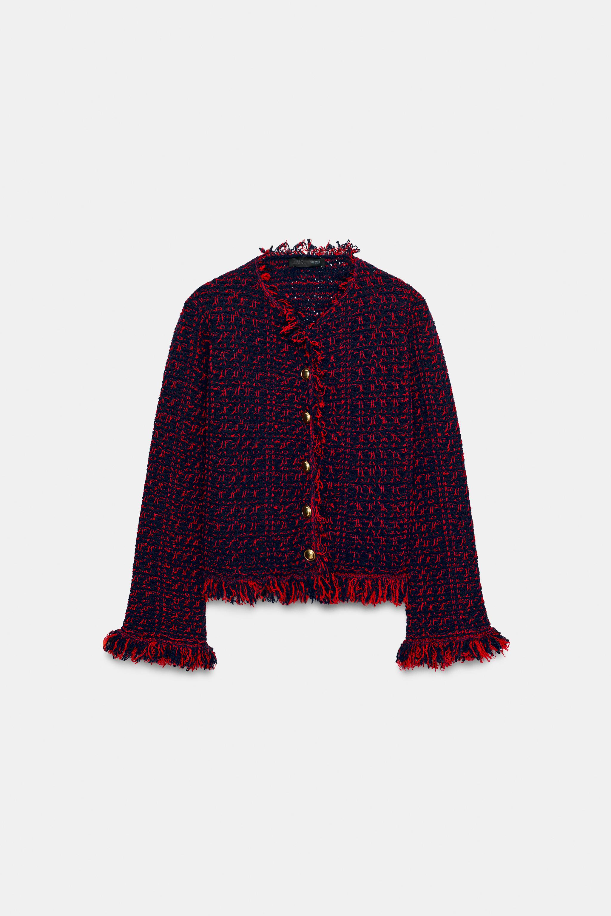 VESTE EN MAILLE STRUCTURÉE EFFRANGÉE