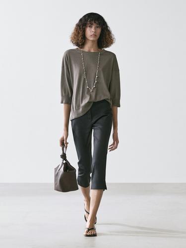 Zara Cotton blend knit sweater - Black gold