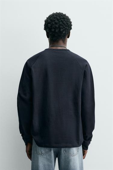 HEAVYWEIGHT CREWNECK T-SHIRT - Deep blue by Zara - Image 2