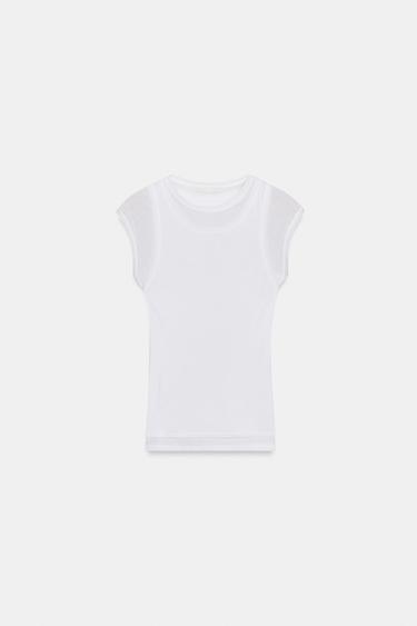 Zara SUPIMA® DOUBLE EFFECT T-SHIRT - White