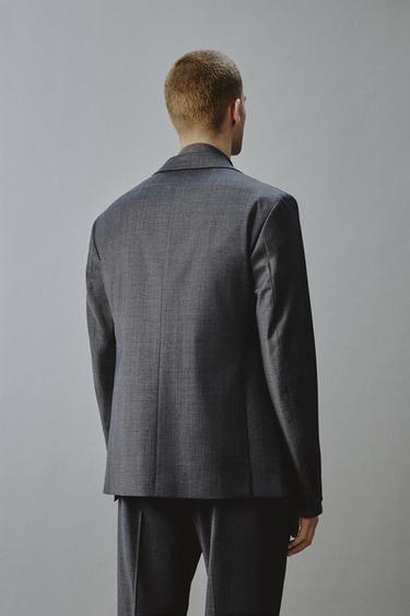 REGULAR FIT PINSTRIPE SUIT BLAZER - Grey by Zara - Image 2