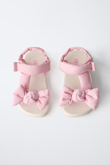 SANDALES MATELASSÉES AVEC NŒUD - Rose de Zara - Image 3