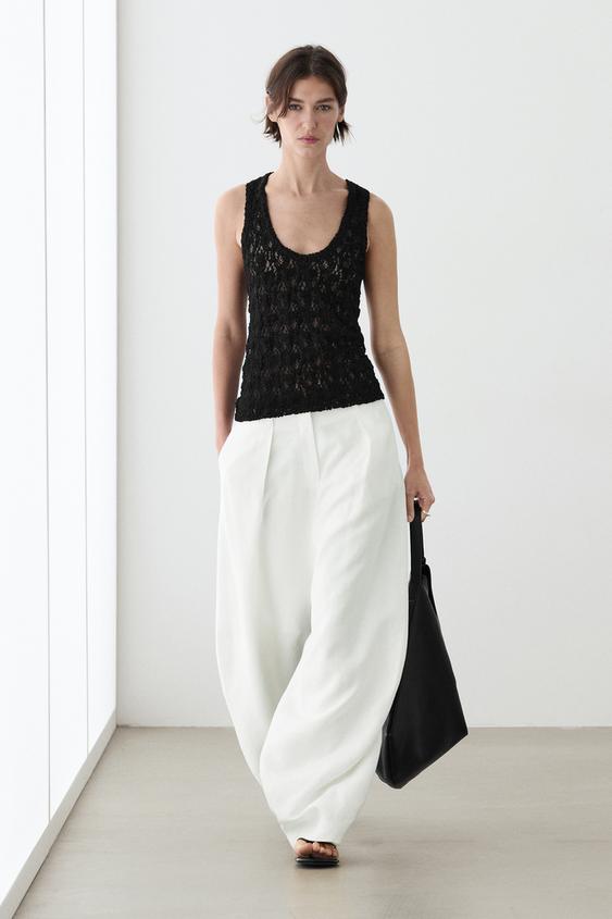 Round neck lace top from Zara - $70