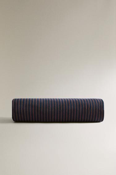 COTTON BEACH TOWEL WITH THIN STRIPES - Brown-Blue by Zara - Image 1