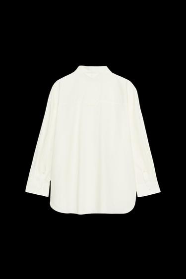 Zara POPLIN SHIRT - Ecru