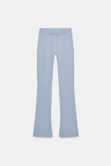 WASHED-EFFECT FLARE TROUSERS - Blue / Grey by Zara
