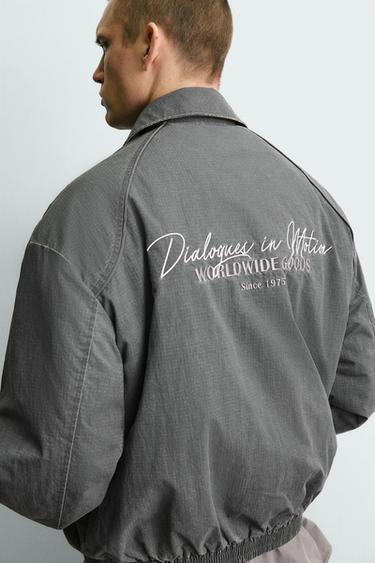 BLOUSON REMBOURRÉ STRUCTURÉ - Bleu / Gris de Zara - Image 5