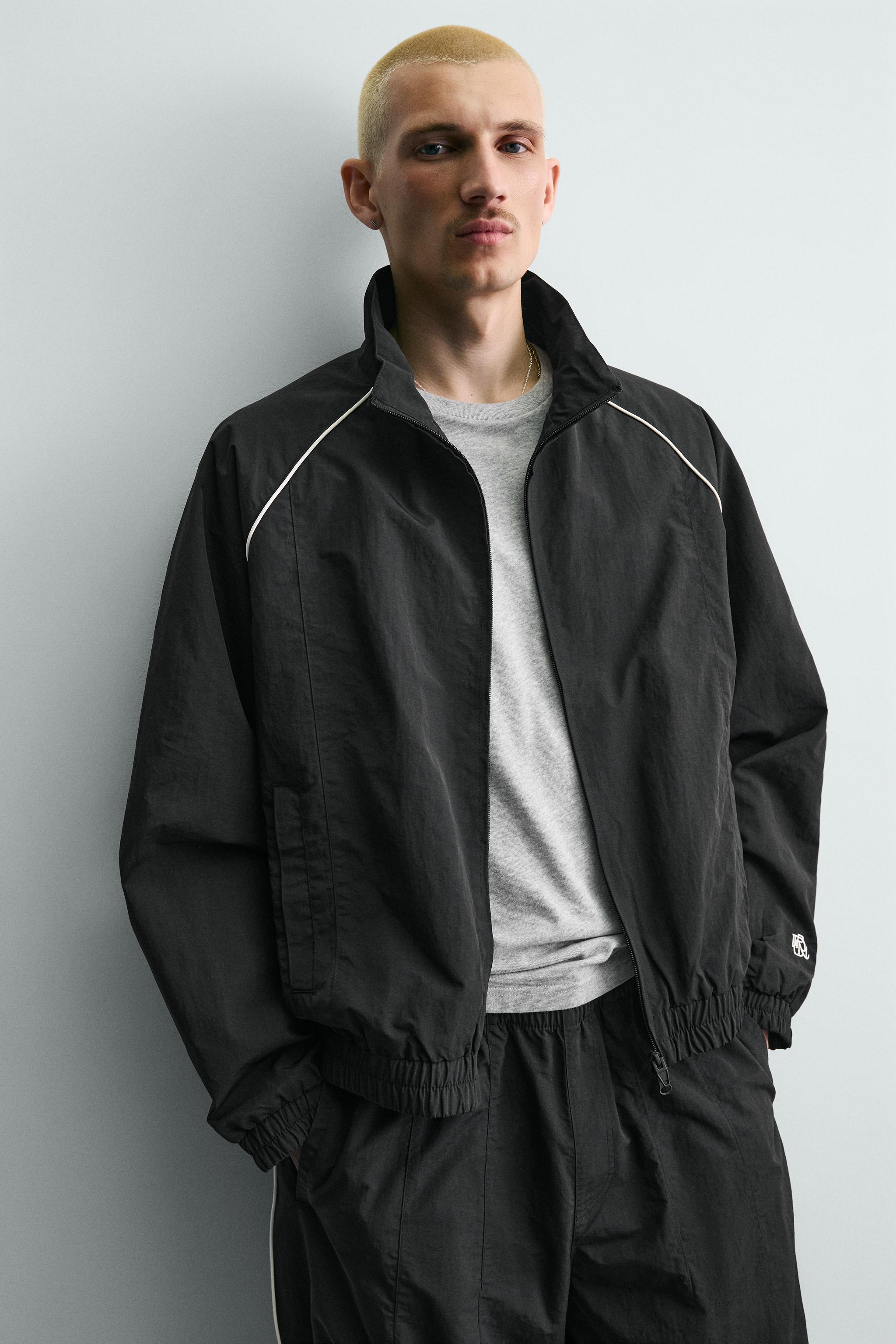 ZARA コントラスト テクニカルジャケッ ト&パンツ セット 試着のみ S コントラスト テクニカルジャケット - ブラック | ZARA Japan / 日本
