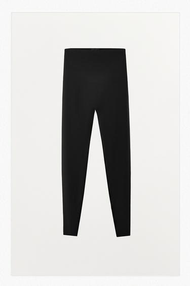 Zara LEGGINGS WITH POLYAMIDE - Black