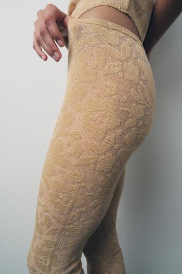 LEGGING EN MAILLE JACQUARD - Écru / Beige de Zara - Image 2