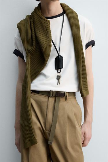 T-SHIRT HEAVYWEIGHT RIBETE - Blanc cassé de Zara - Image 4