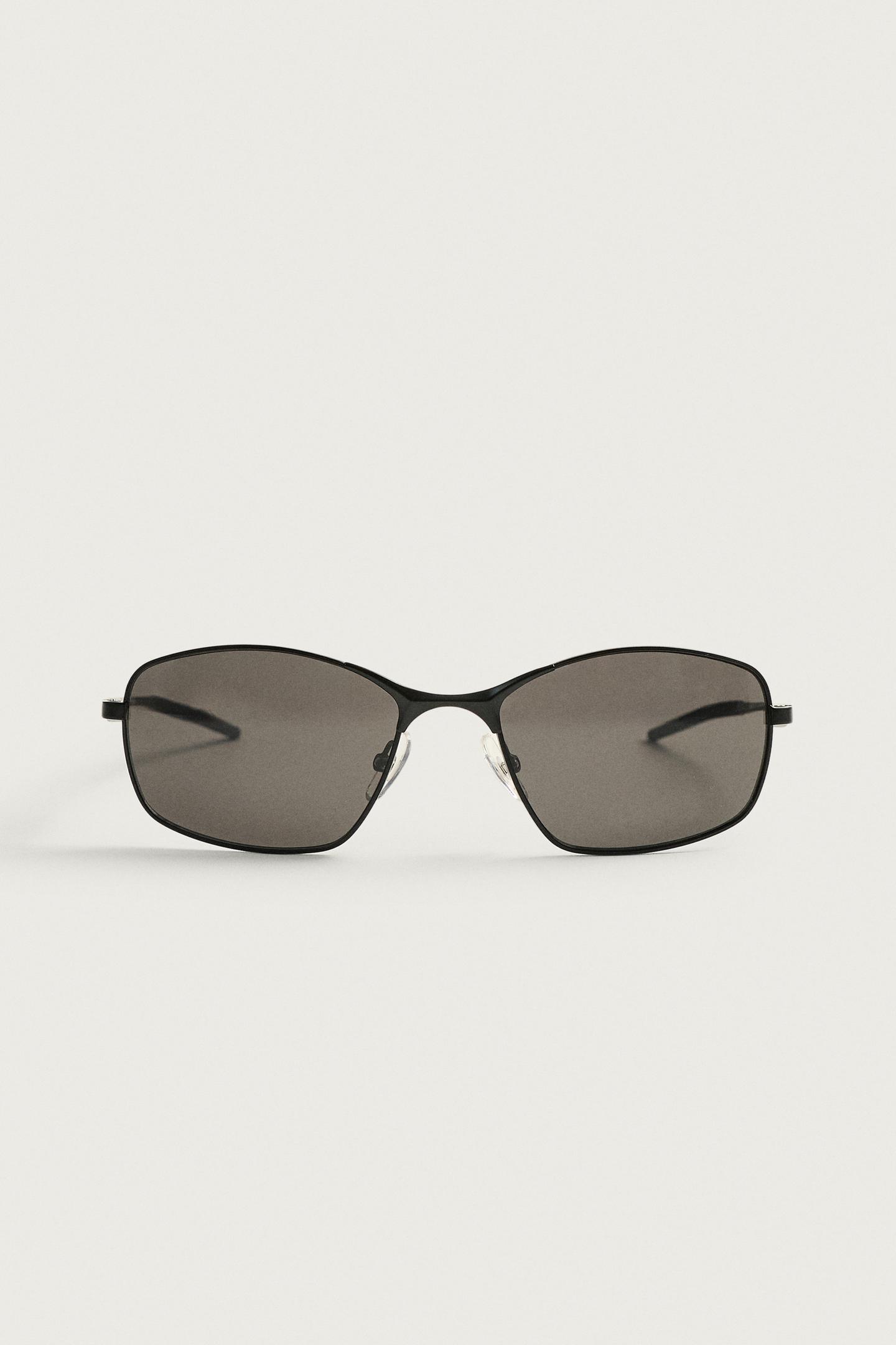 Мужские солнцезащитные очки Zara Oval Sunglasses, цвет: Чёрный — фото 3
