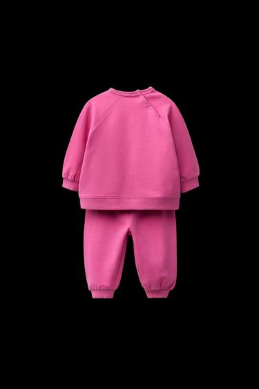 Zara SWEATSHIRT AND JOGGER PANTS SET - Mid-pink