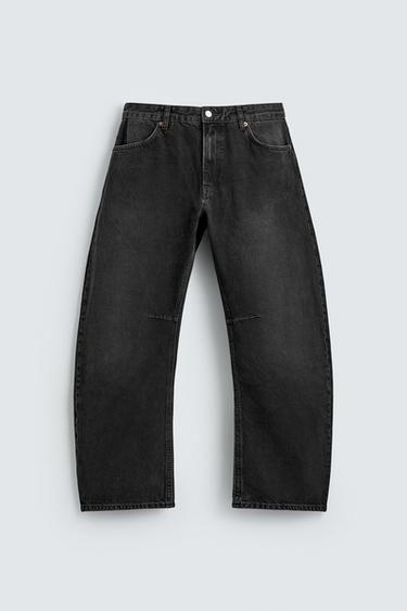 RELAXED BARREL FIT JEANS - Charcoal by Zara