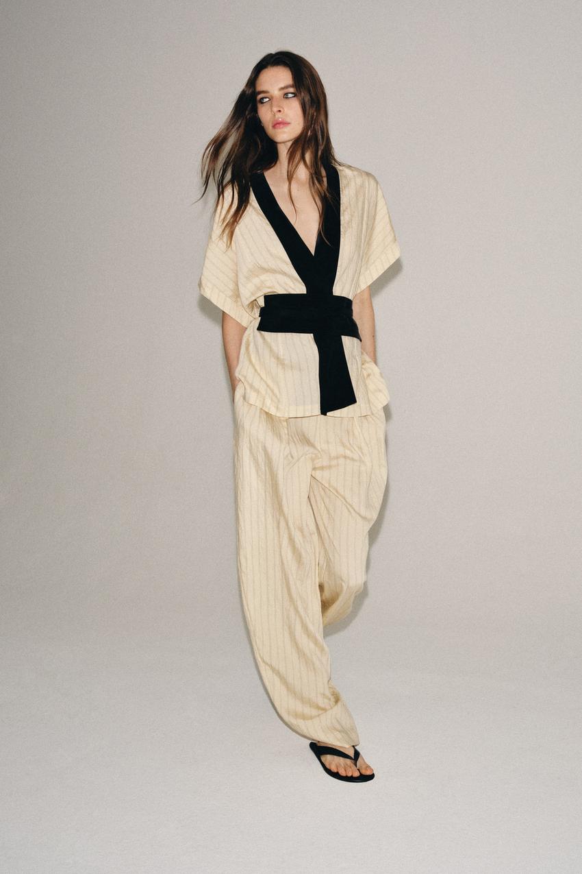 ZW COLLECTION ストライプ ラップジャケット - ストライプ | ZARA 