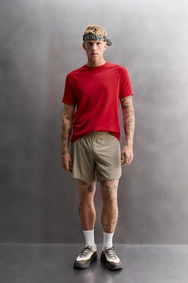 PANTALONES CORTOS TRAIL RUNNING - Beige de Zara - Imagen 0