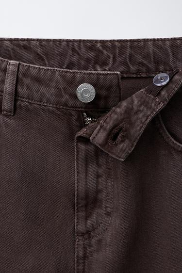 RELAXED BAGGY DENIM TROUSERS - Brown by Zara - Image 2