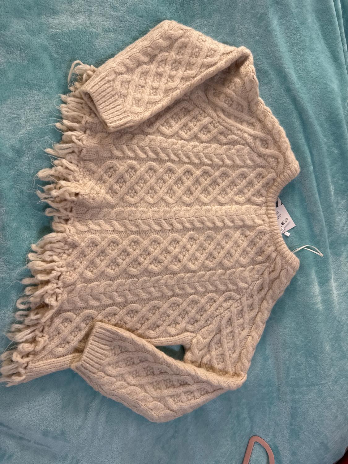 KNIT SWEATER WITH FRAYED HEM - Image 2