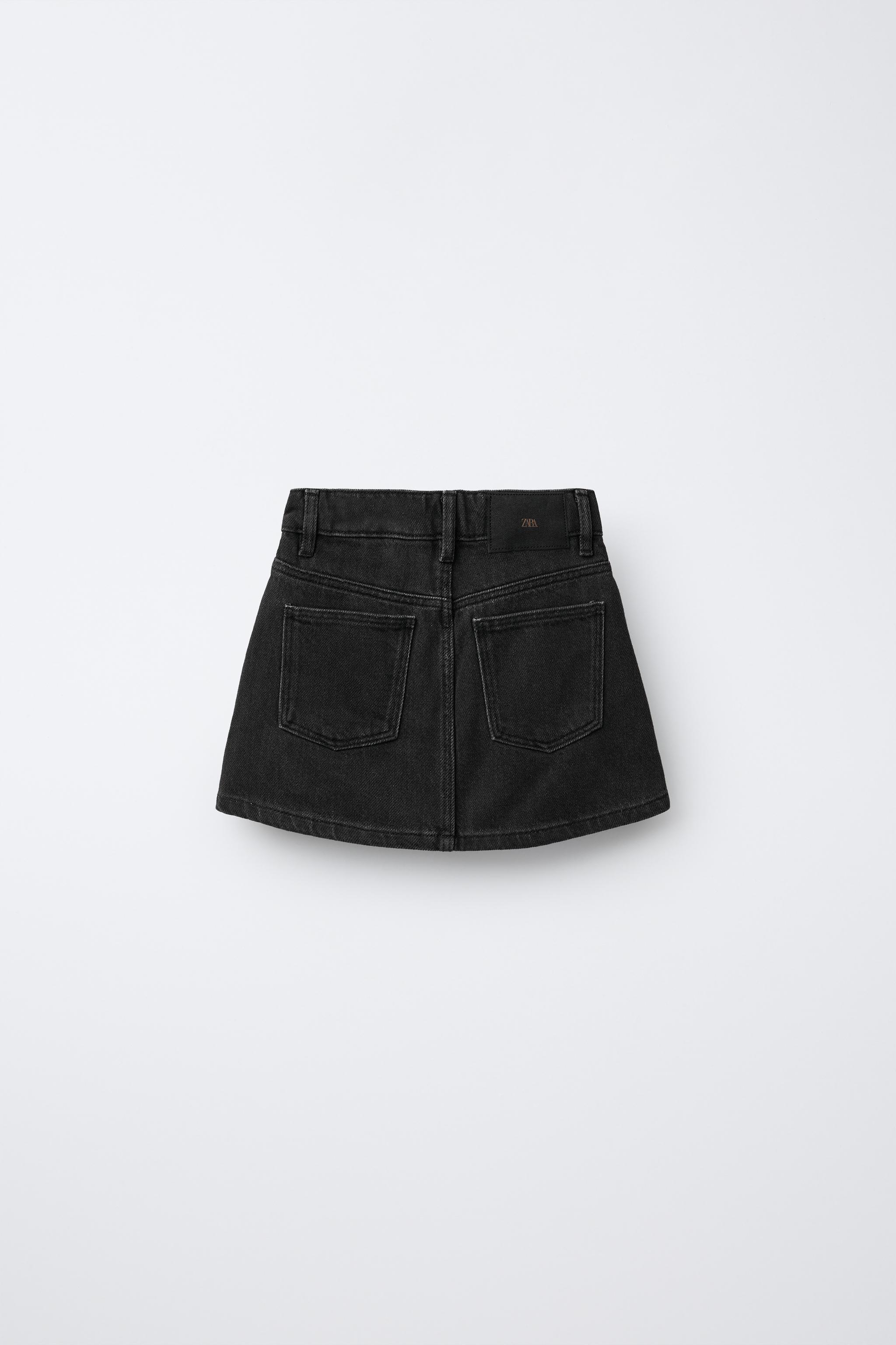 GLITTER STAR DENIM SKIRT - Black | ZARA United States