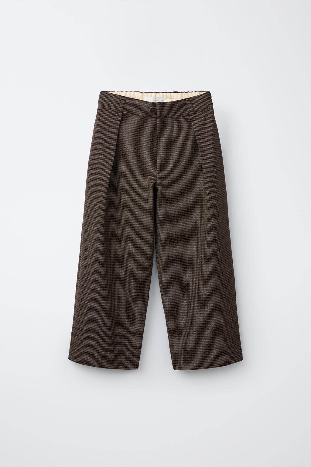 PRINTED CHECK BALLOON TROUSERS