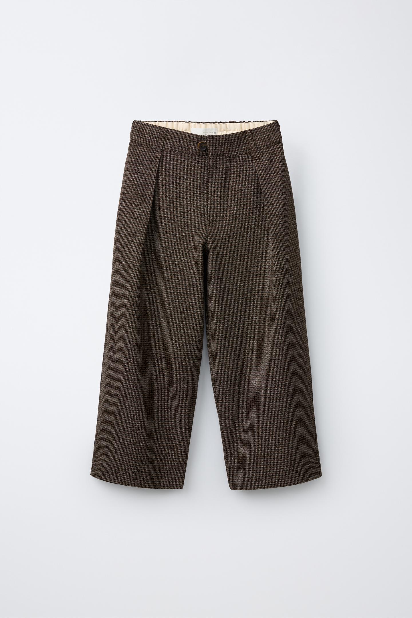 Детские брюки Zara Plaid Print Balloon, цвет: Коричневый