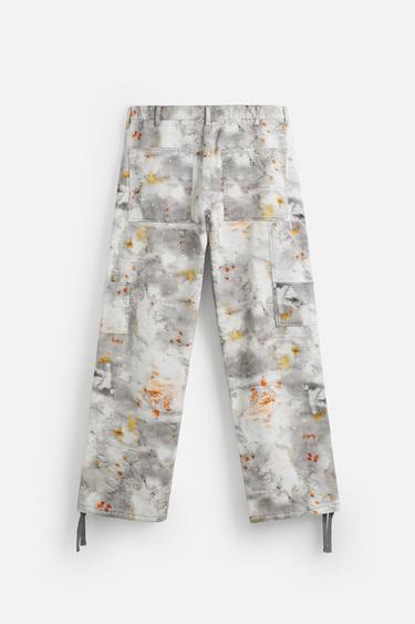 ABSTRACT PRINT CARPENTER TROUSERS - Orange by Zara - Image 6