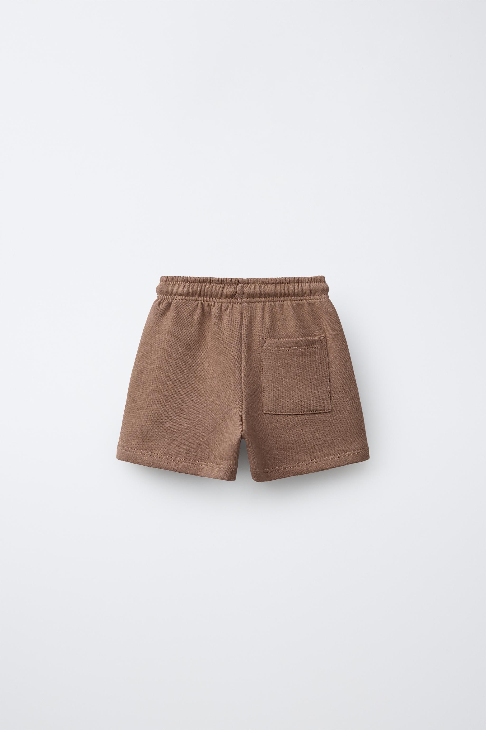 BASIC TEXT SHORTS — Brown