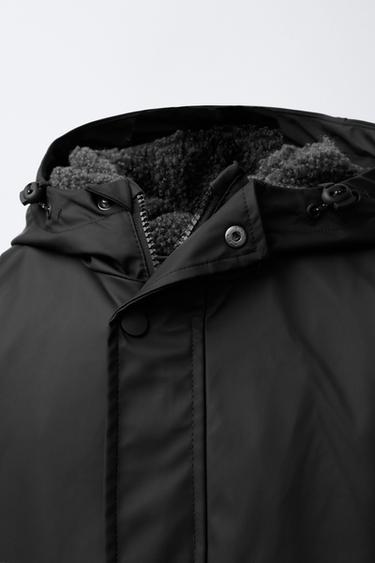 WATER-REPELLENT COATED PARKA - Black by Zara - Image 2