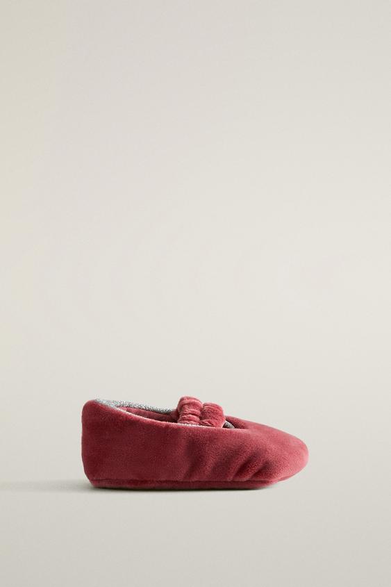 VELVET BALLERINA BOOTEES - Red by Zara - Image 0