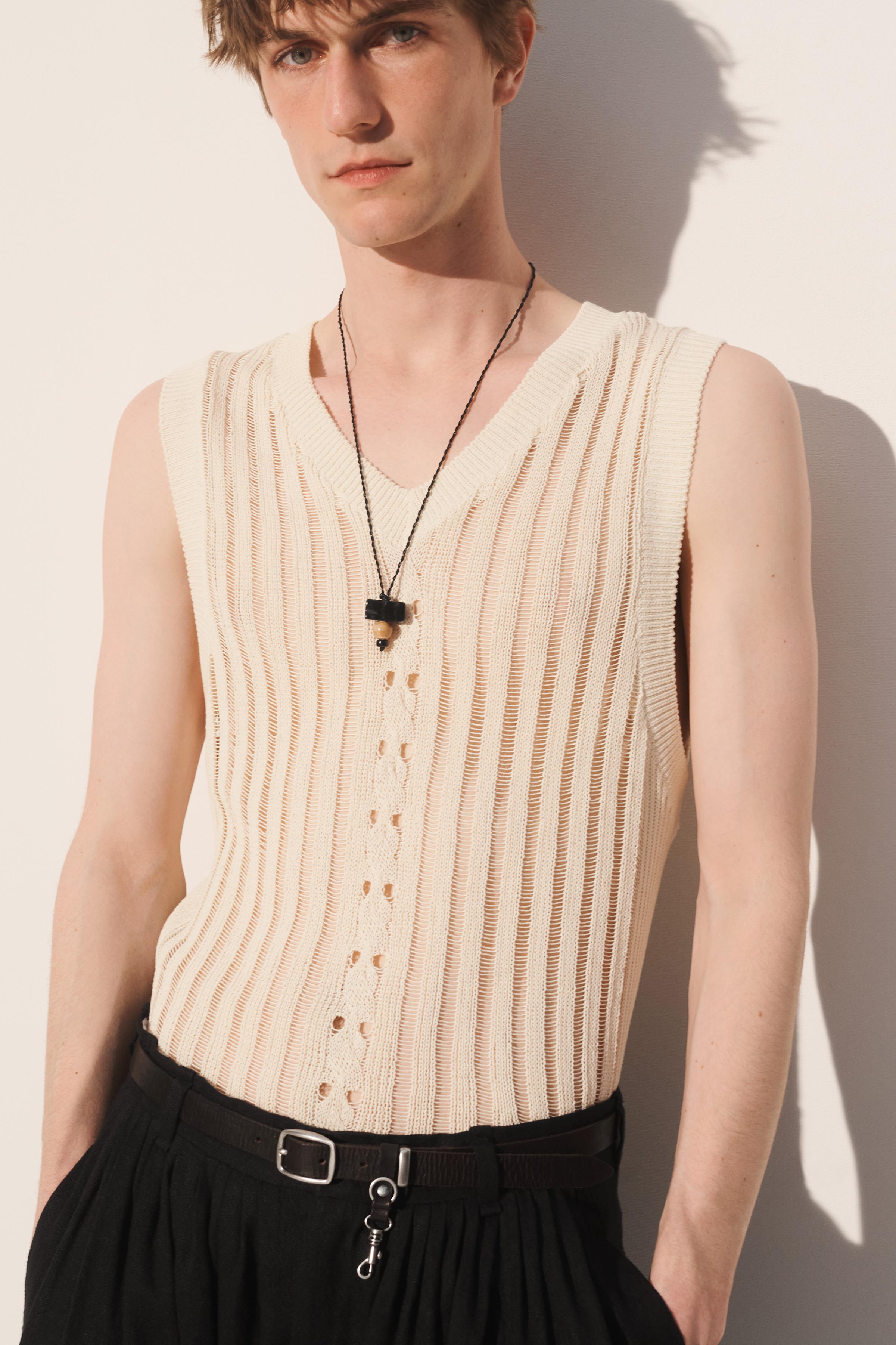 OPENWORK KNIT TANK TOP