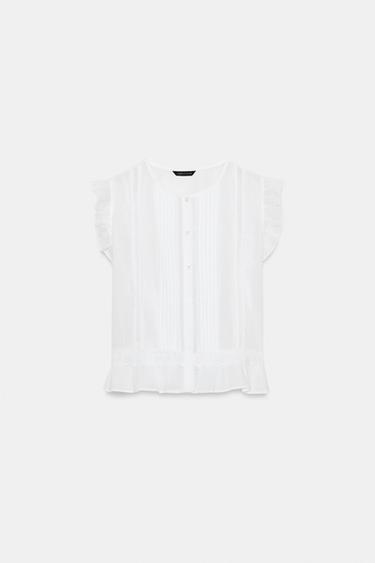 BLUZË AZHURE ME FLUTURA - I bardhë nga Zara